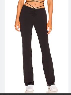 NWT ALO Yoga Black Ruched High-Rise Flare Pants